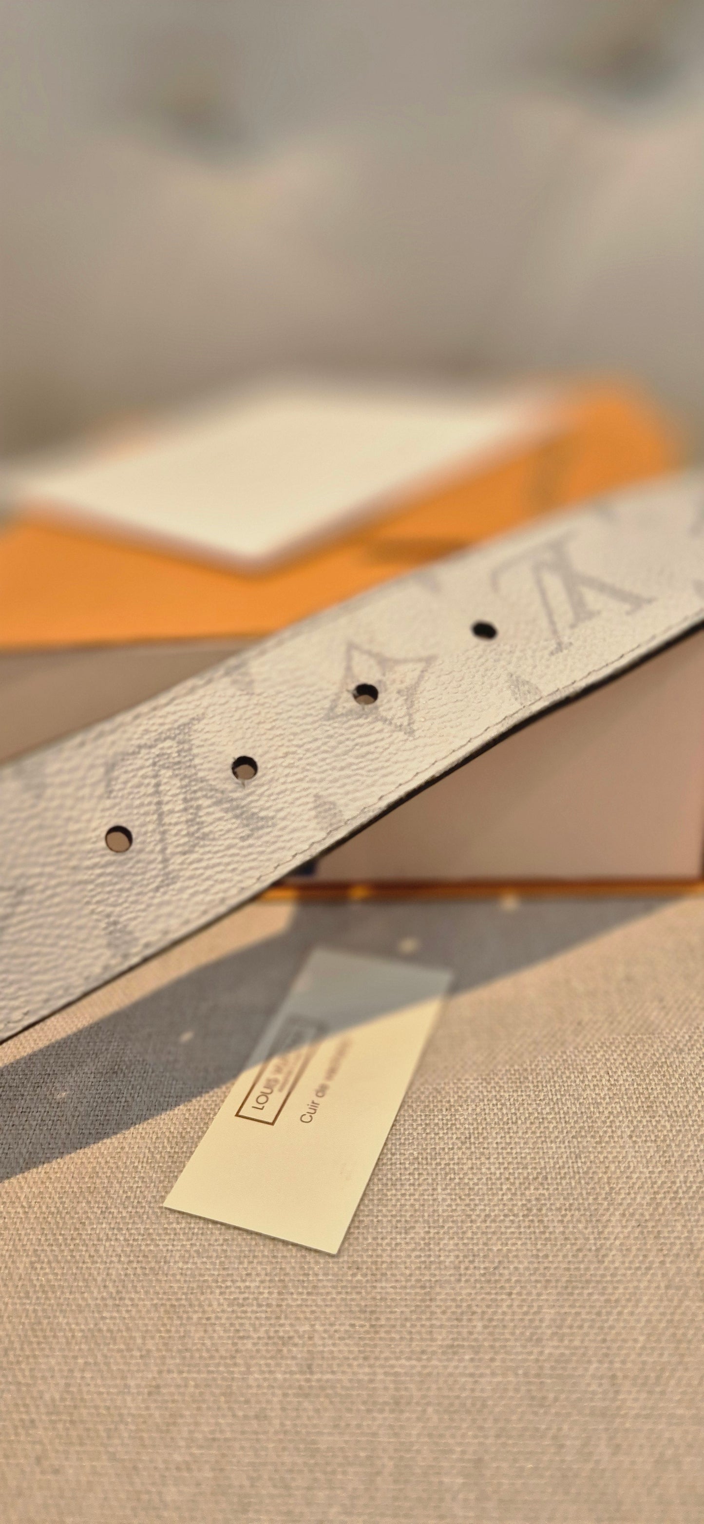 Louis Vuitton Monogram Santur Verso Belt White