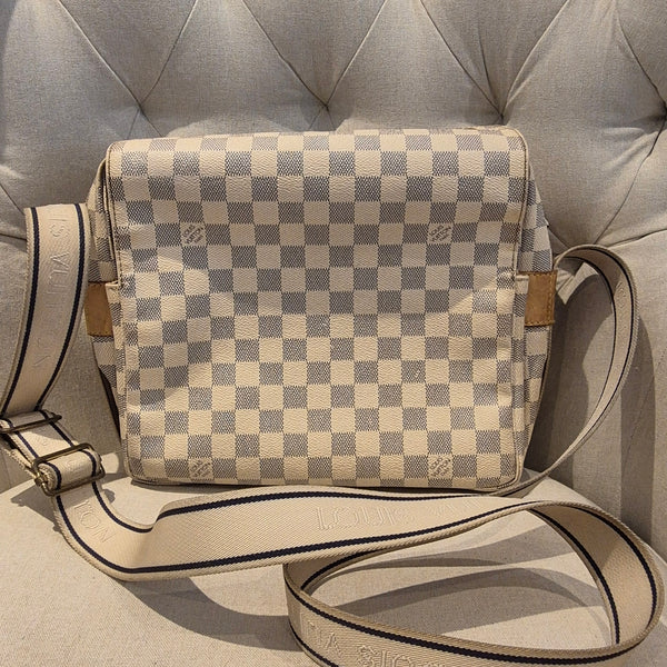 Louis Vuitton Naviglio Cross Body Shoulder Bag in Damier Azur