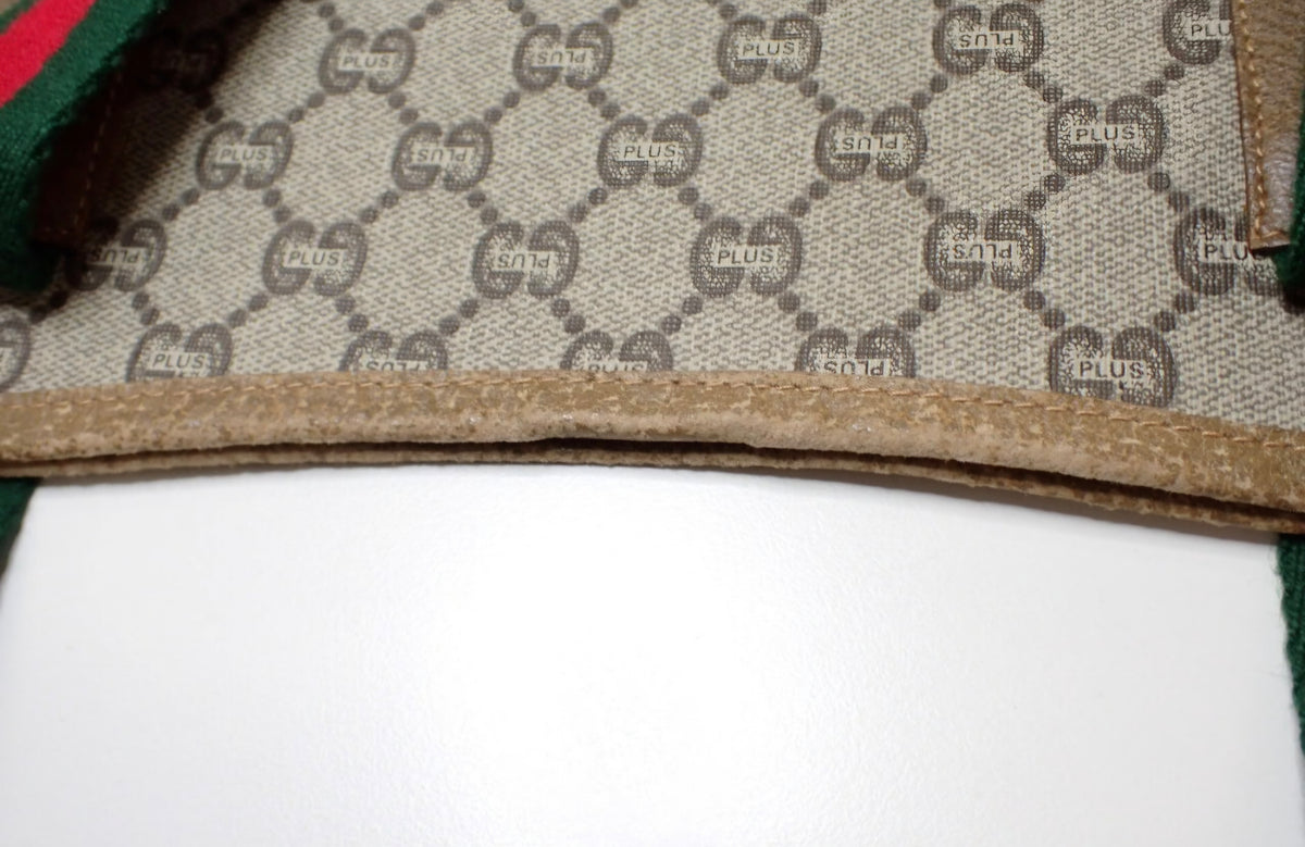 Gucci Plus Vintage GG Monogram Front Pocket Web Strap Shopper Tote Bag Pre-owned