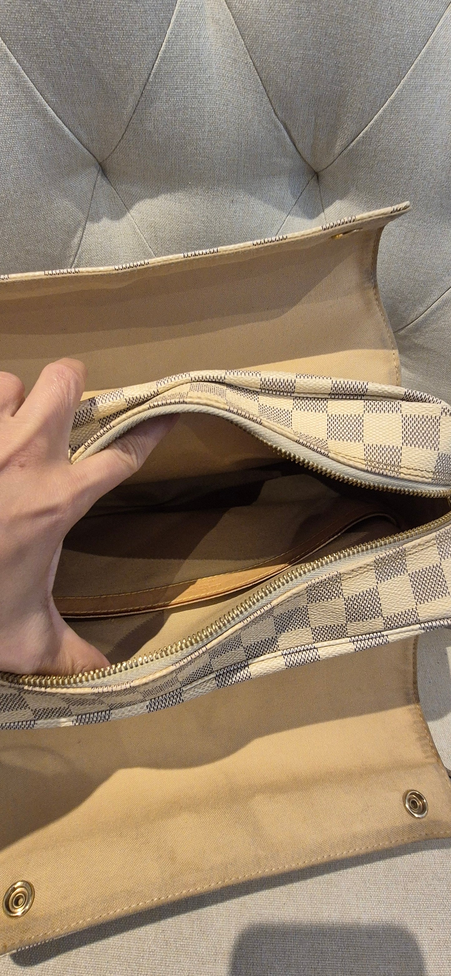 Louis Vuitton Naviglio Cross Body Shoulder Bag in Damier Azur