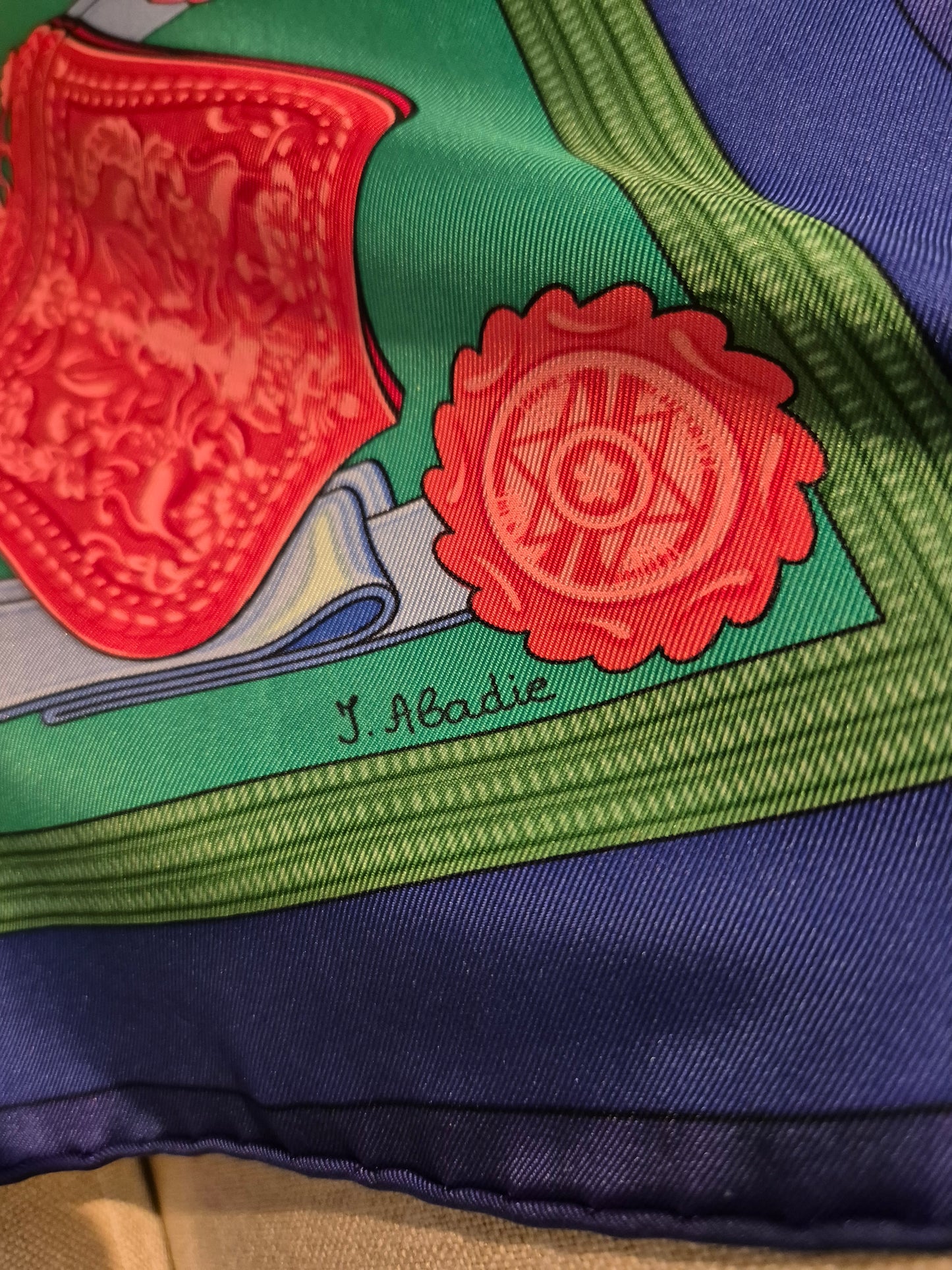 Hèrmes Carre Silk Scarf RARE Hommage a l'Amtiè Franco-Hellenique By Julia Abadie