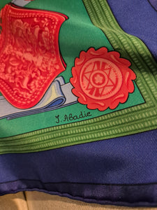 Hèrmes Carre Silk Scarf RARE Hommage a l'Amtiè Franco-Hellenique By Julia Abadie
