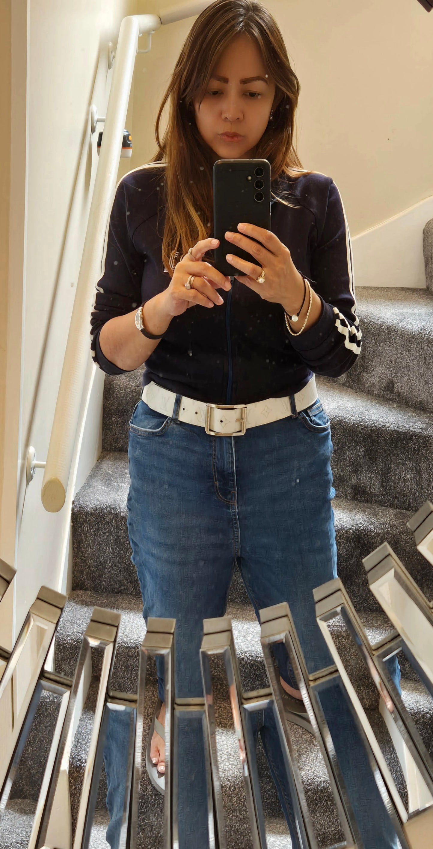 Louis Vuitton Monogram Santur Verso Belt White