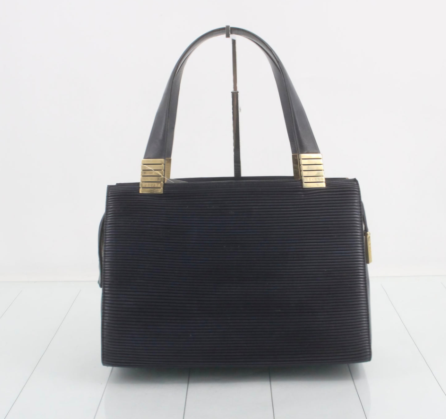Céline horizontal ribbed leather top-handle handbag vintage