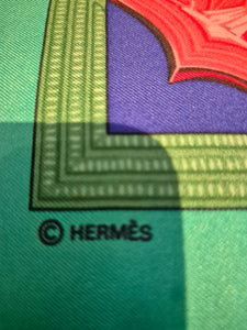 Hèrmes Carre Silk Scarf RARE Hommage a l'Amtiè Franco-Hellenique By Julia Abadie