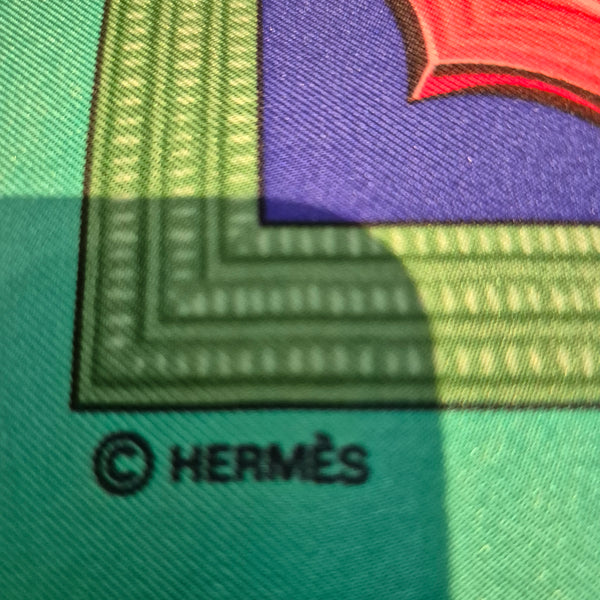 Hèrmes Carre Silk Scarf RARE Hommage a l'Amtiè Franco-Hellenique By Julia Abadie