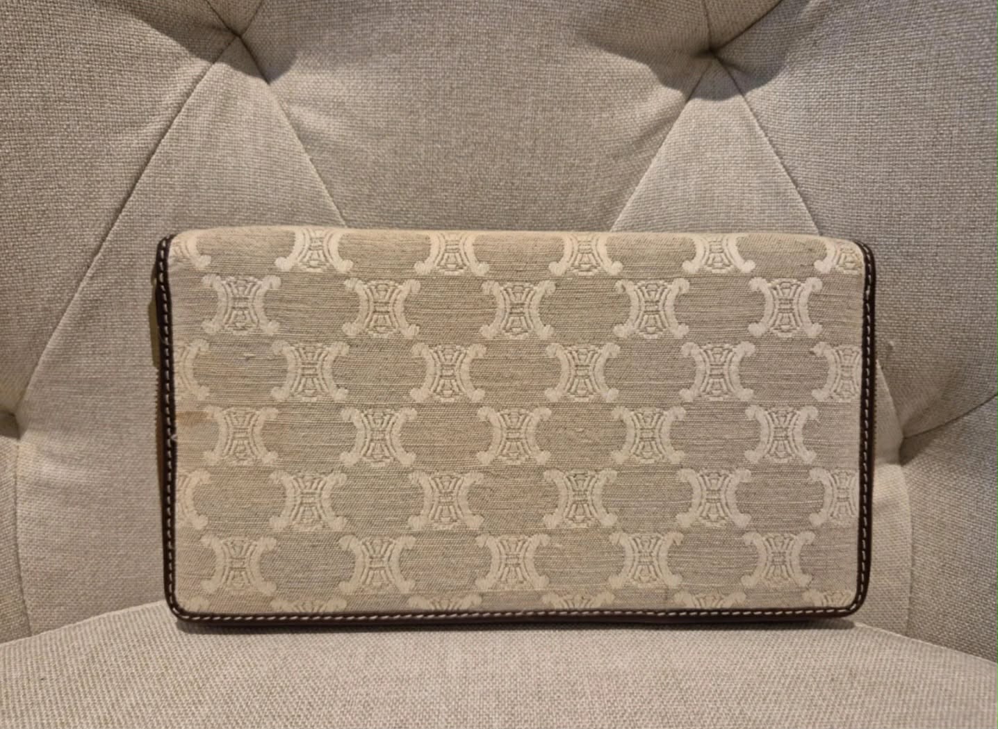 Celine Triomphe Canvas Flap Continental Long Wallet.