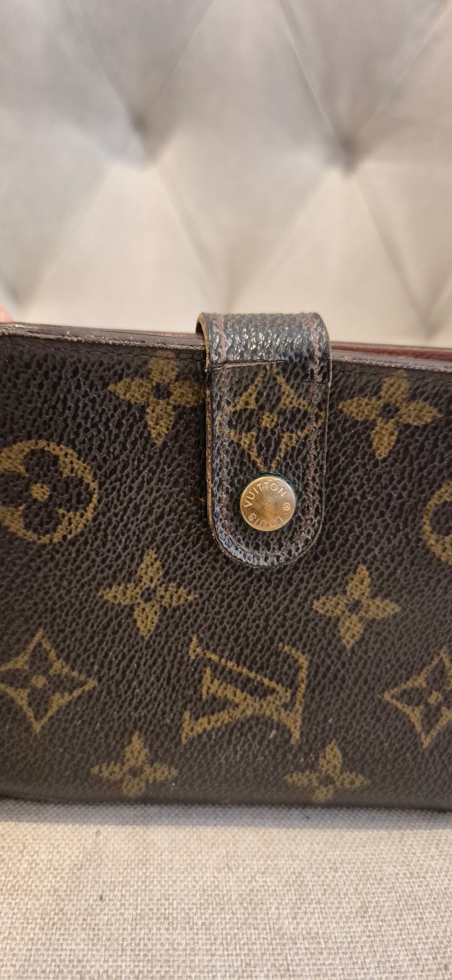 Louis Vuitton Compact Bi-fold Snap Button Monogram Wallet Brown