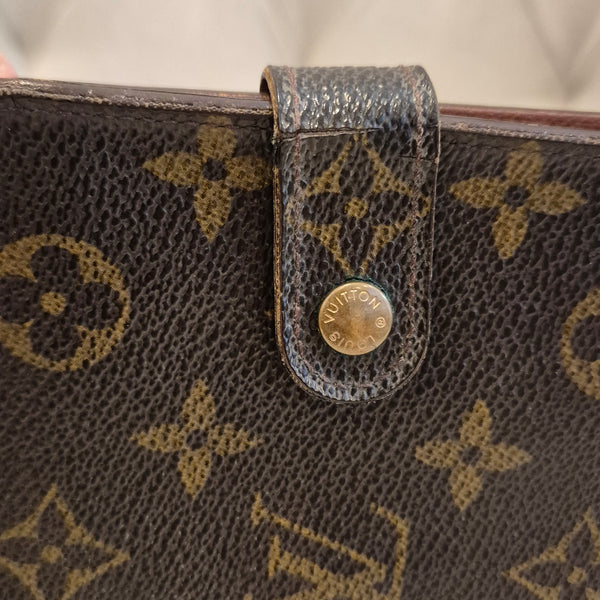 Louis Vuitton Compact Bi-fold Snap Button Monogram Wallet Brown