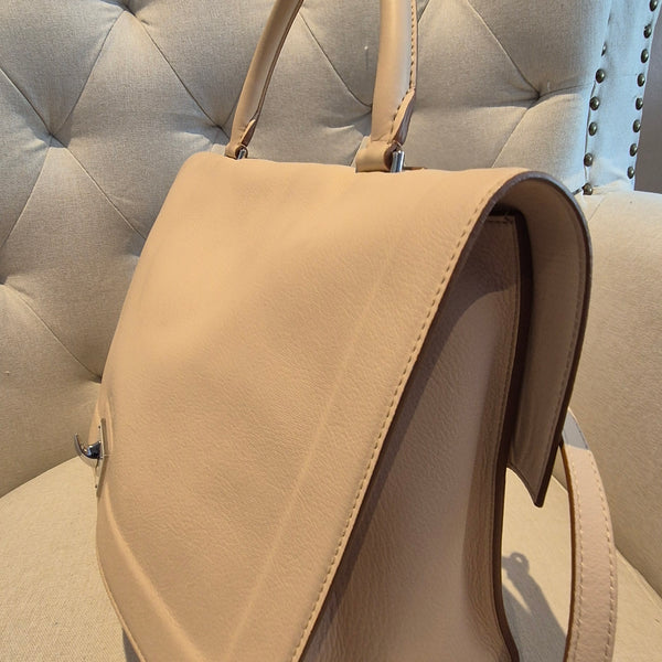 Givenchy Shark Top Handle/Satchel Medium Beige Pebbled Leather Women's Handbag