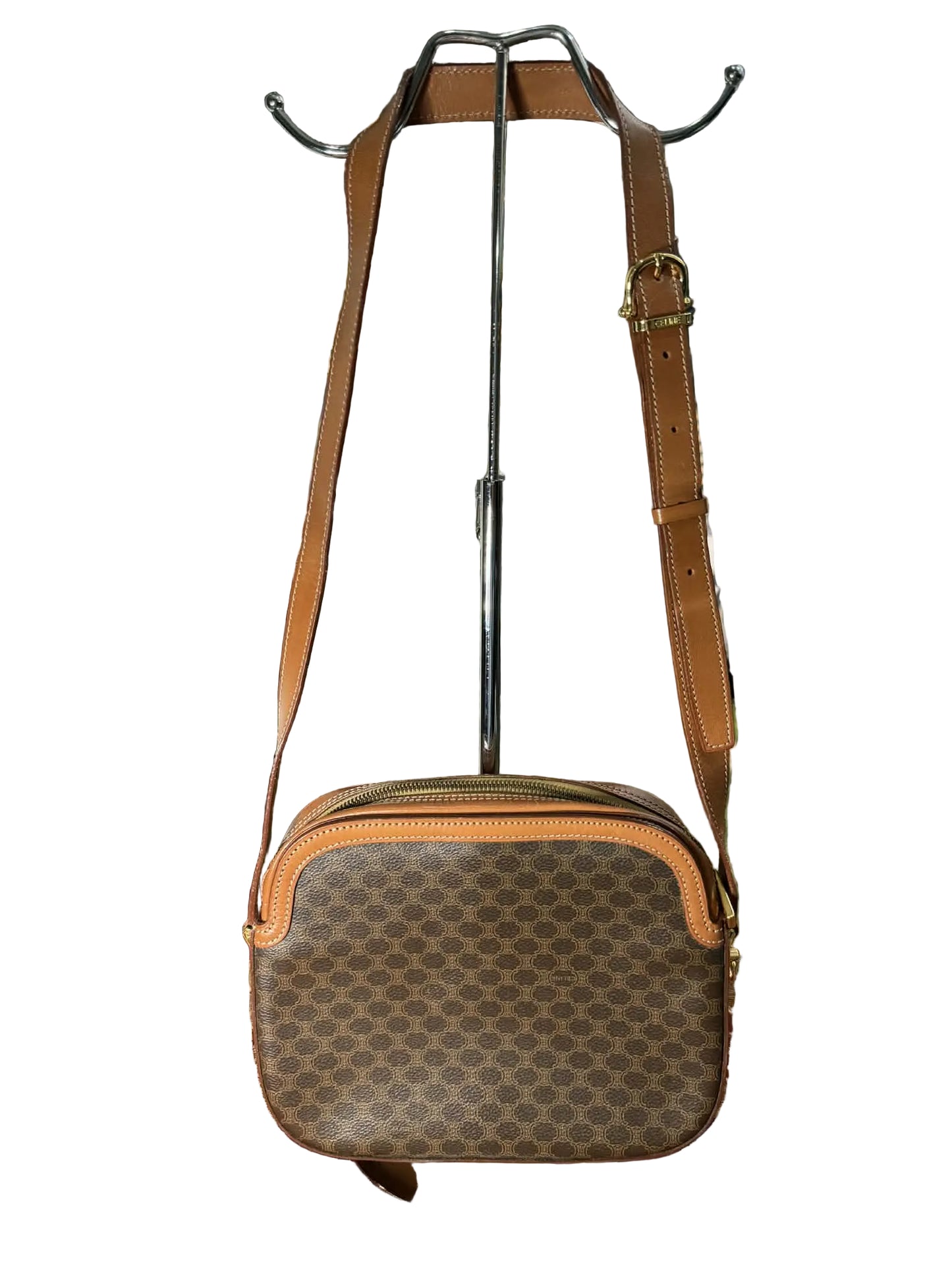 CELINE Triomphe Canvas Small Camera Bag Tan