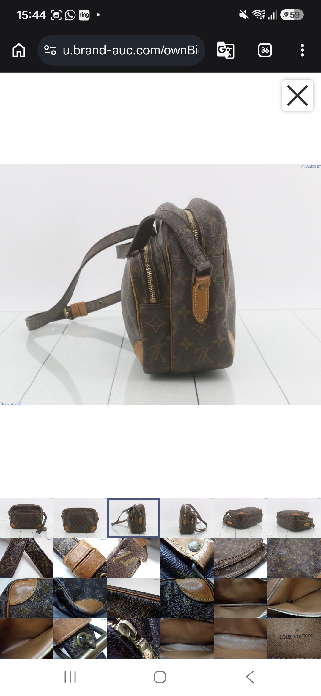Vintage Louis Vuitton Monogram Nile Crossbody Messenger Bag