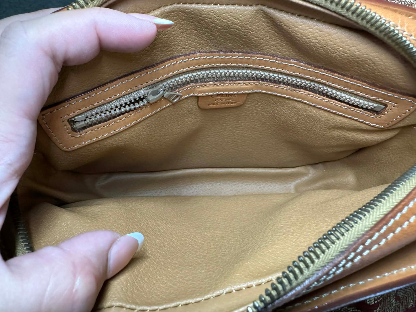 CELINE Triomphe Canvas Small Camera Bag Tan