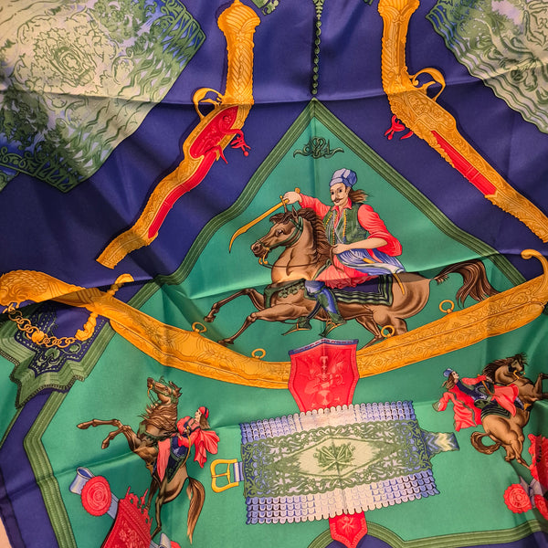 Hèrmes Carre Silk Scarf RARE Hommage a l'Amtiè Franco-Hellenique By Julia Abadie