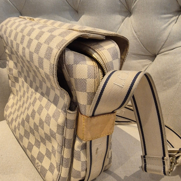 Louis Vuitton Naviglio Cross Body Shoulder Bag in Damier Azur