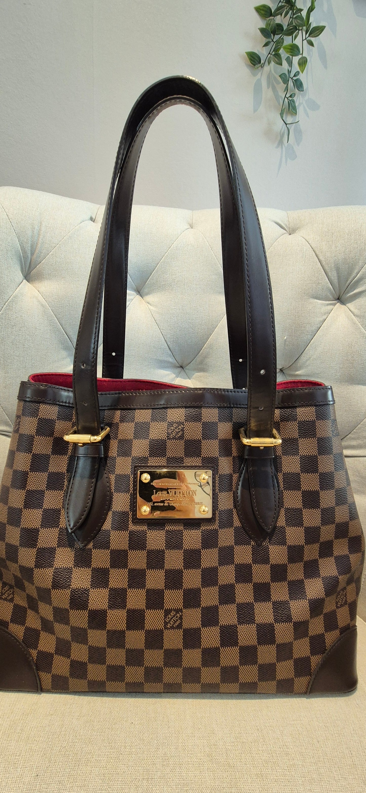 Louis Vuitton Damier Ebene Hampstead MM Tote Bag
