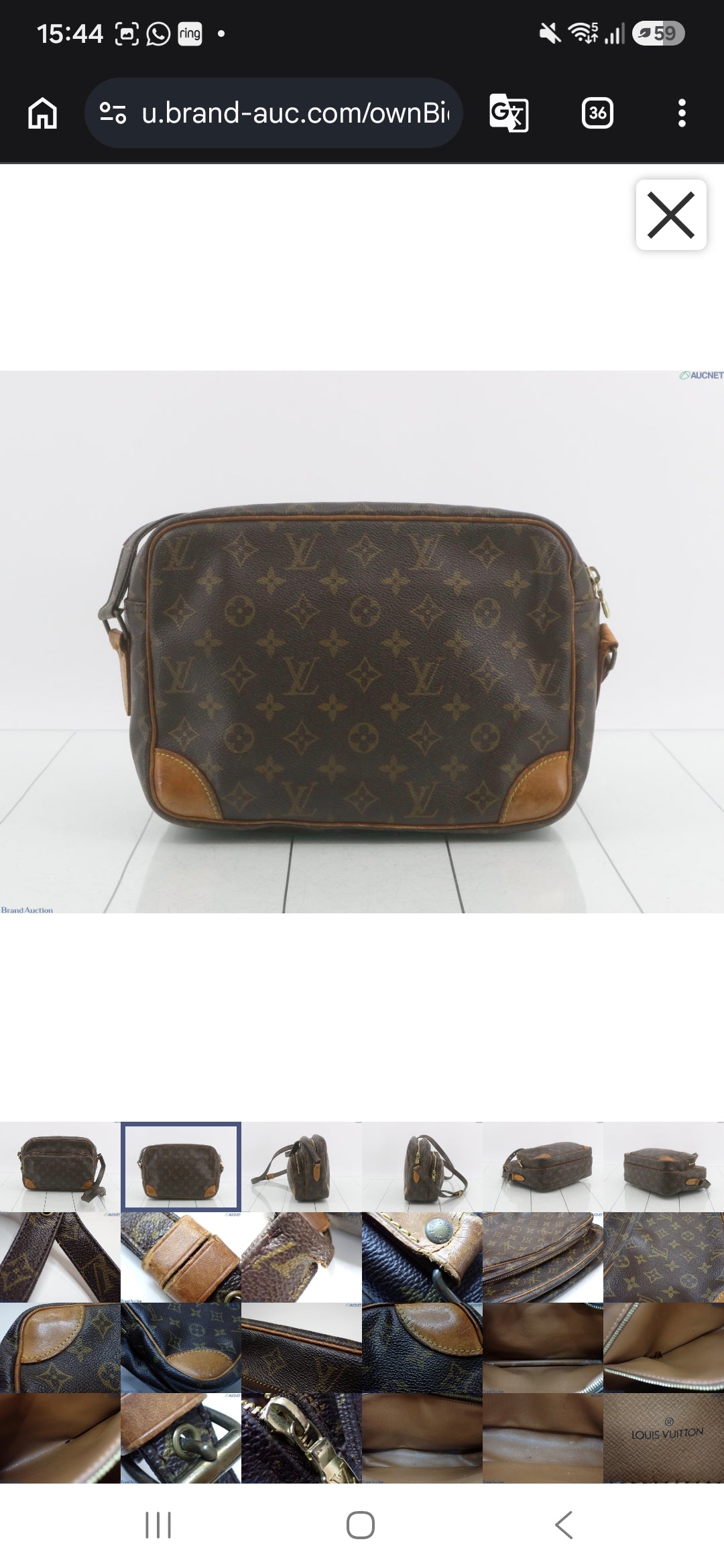 Vintage Louis Vuitton Monogram Nile Crossbody Messenger Bag