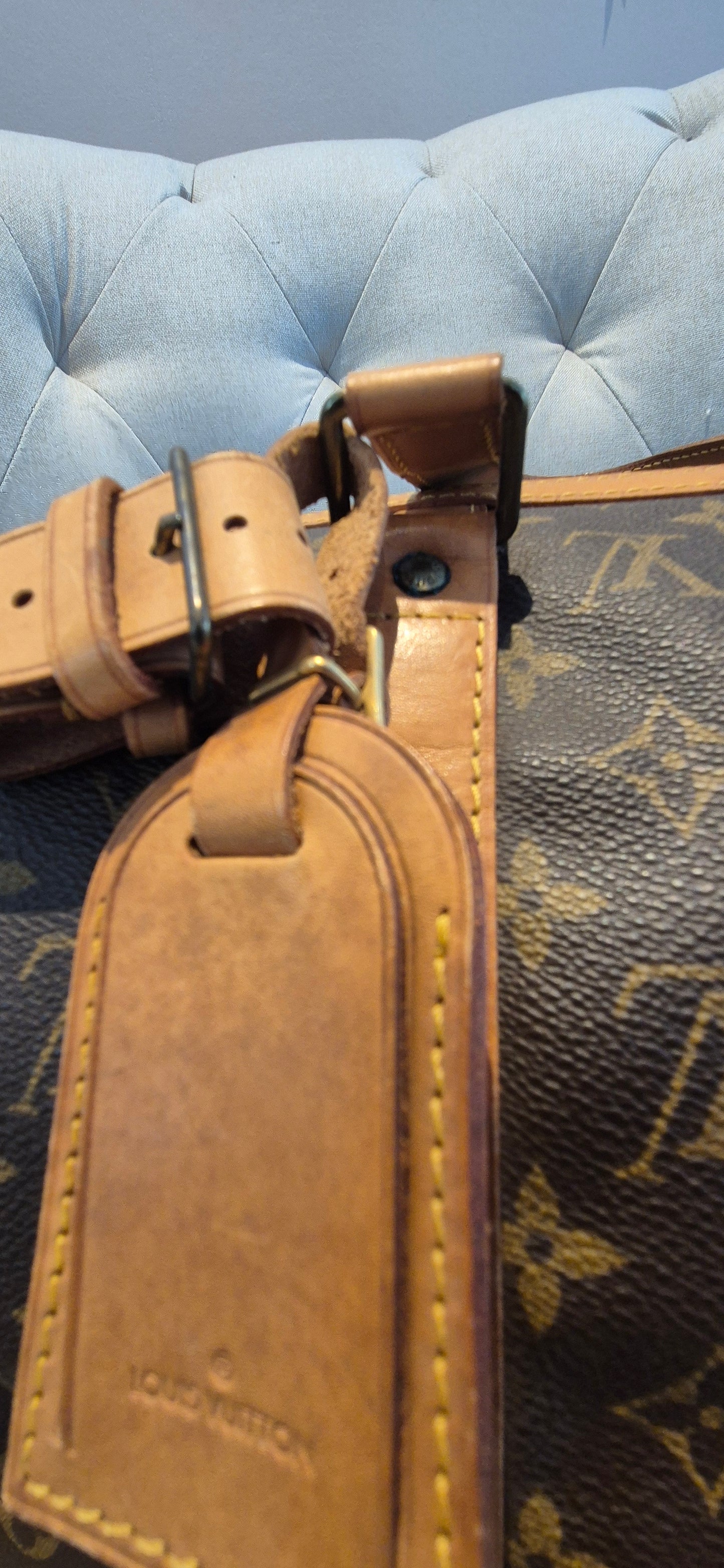 Louis Vuitton Sac Souple 45 Duffle Bag, Brown Canvas Leather Monogram