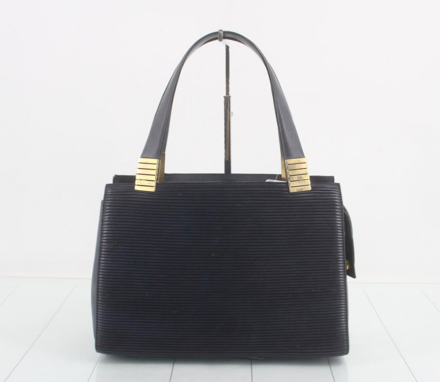 Céline horizontal ribbed leather top-handle handbag vintage