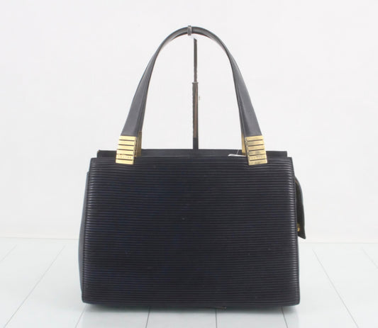 Céline horizontal ribbed leather top-handle handbag vintage