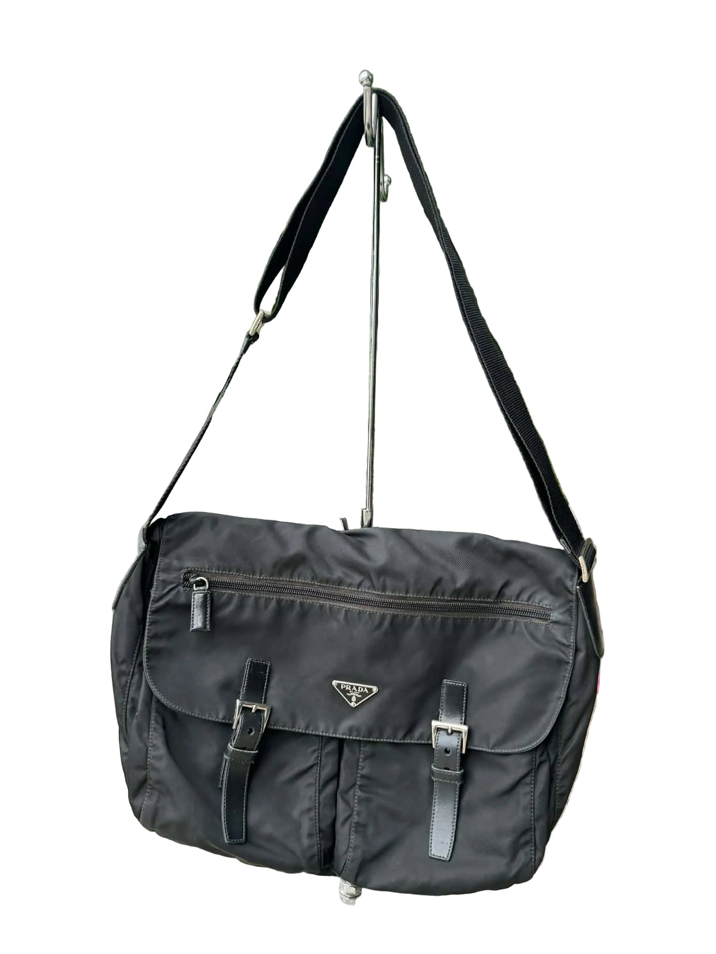 Prada Black Nylon Messenger Bag