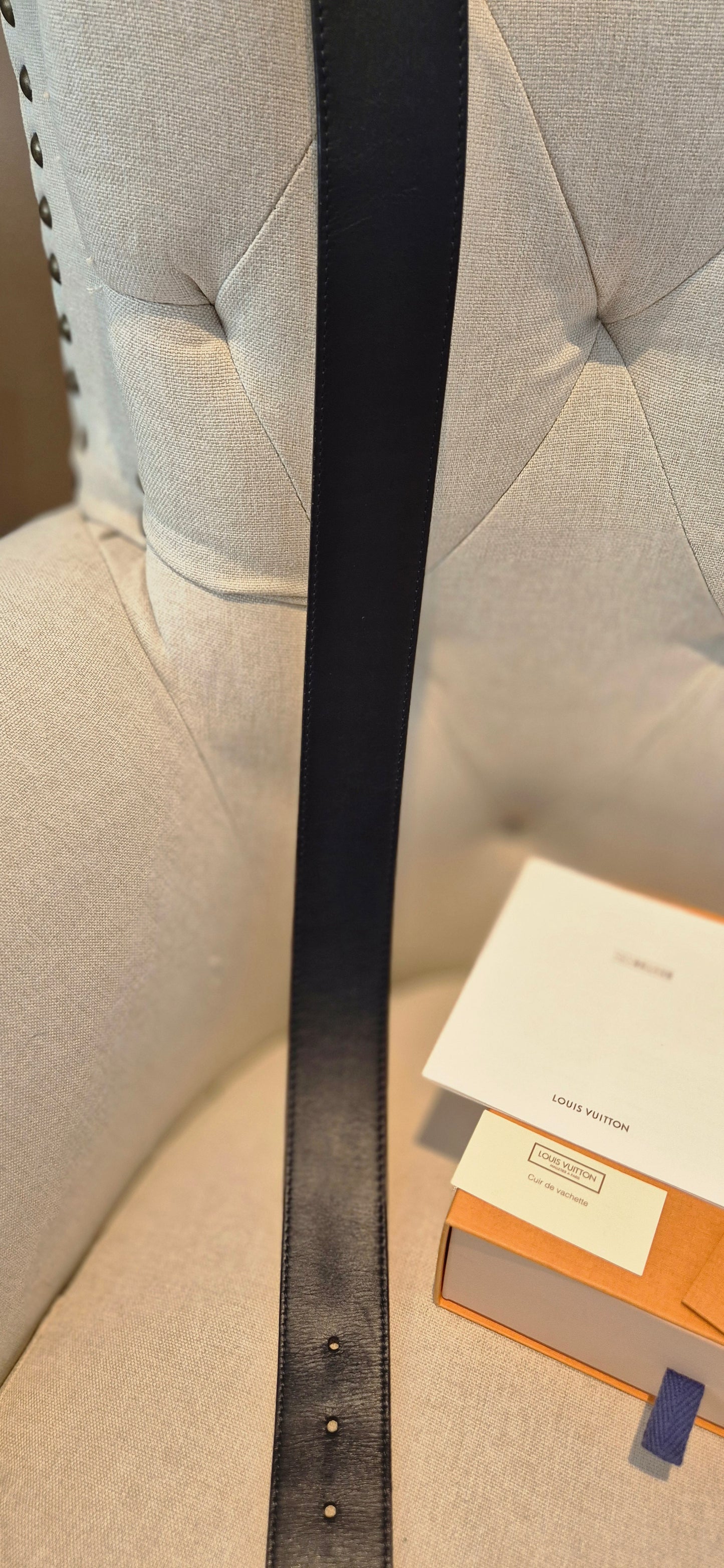 Louis Vuitton Monogram Santur Verso Belt White