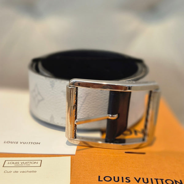 Louis Vuitton Monogram Santur Verso Belt White