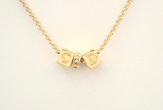 Christian Dior CD Cube Charms Pendant Necklace