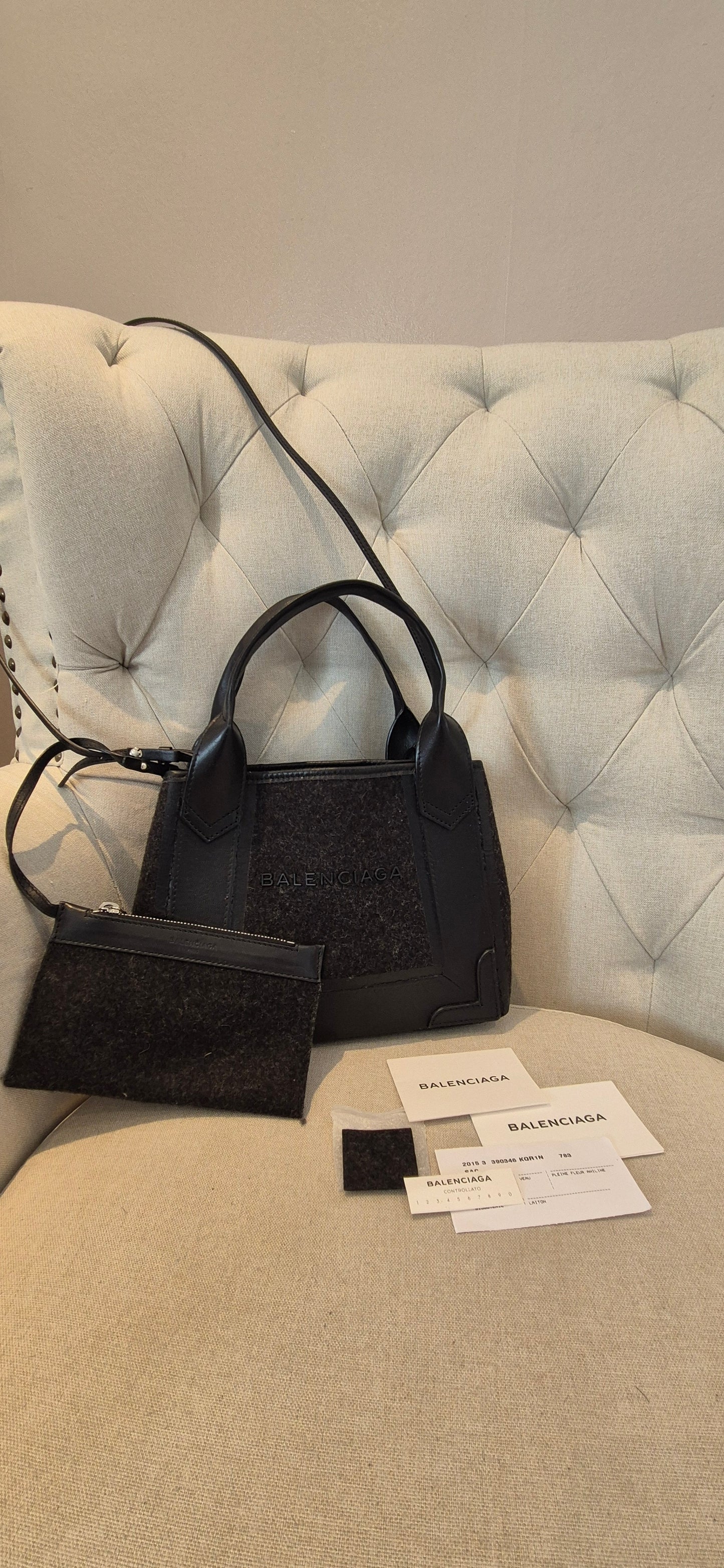 Balenciaga Black Cabas 2 Way with pouch