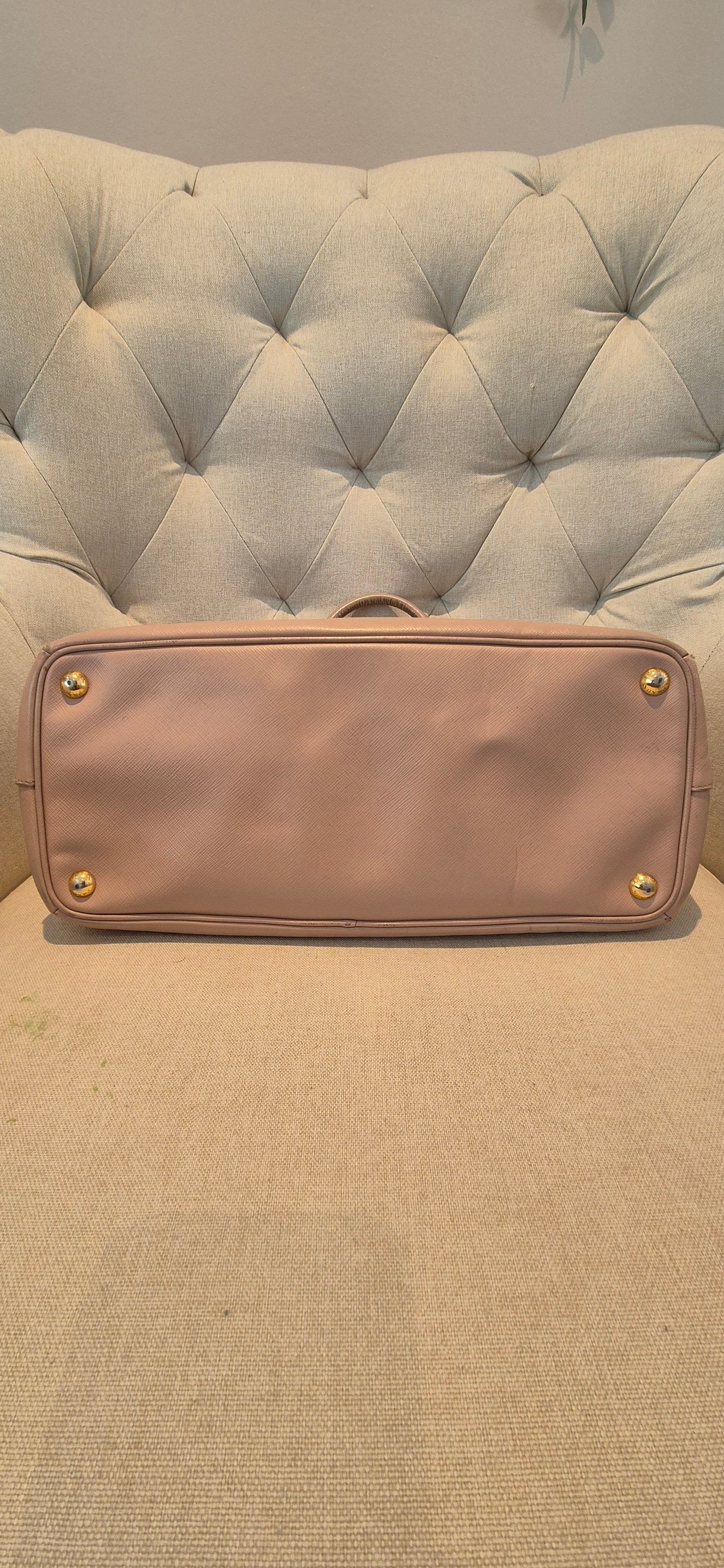 Prada Galleria Saffiano Top Handle Bag In Salmon Pink Saffiano Leather