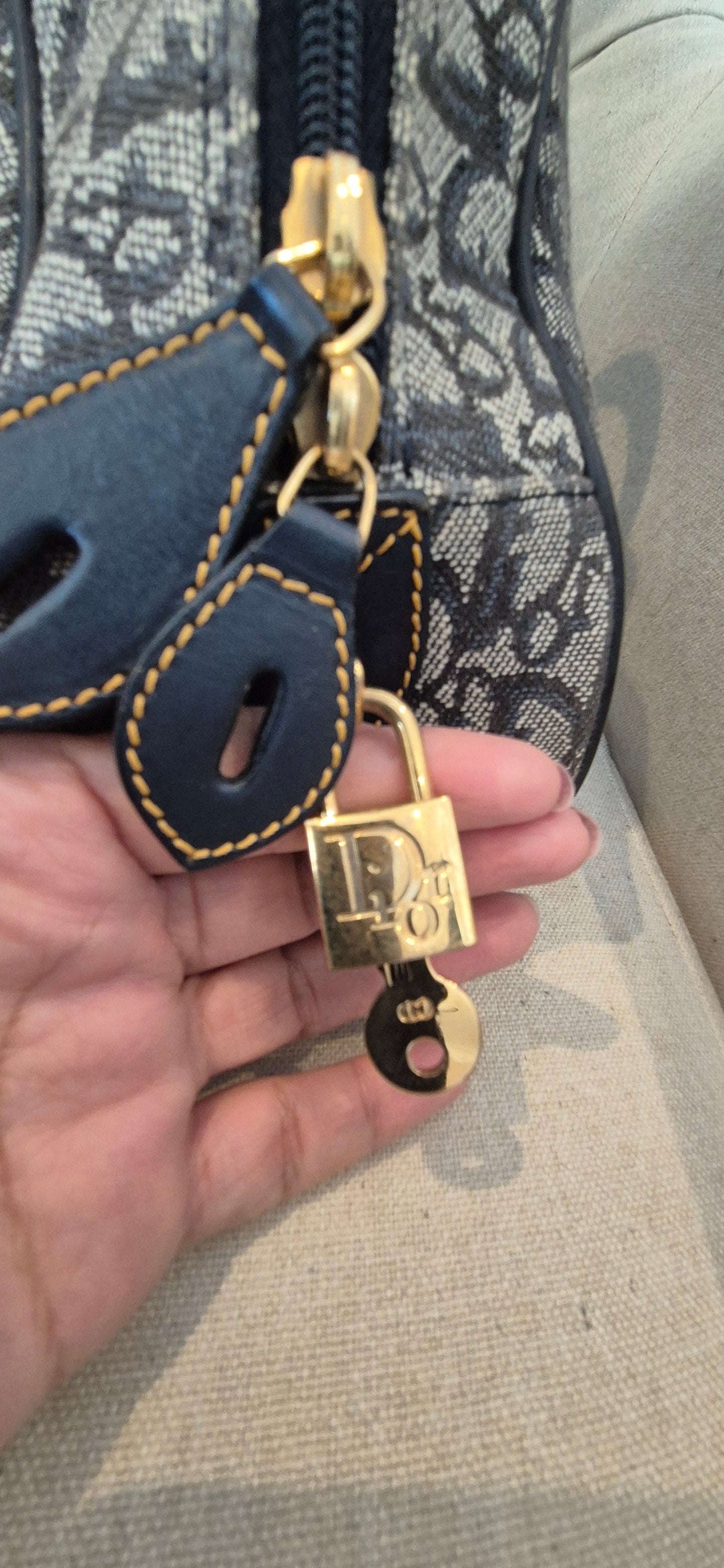 Christian Dior Trotter Canvas Double Saddle Bowler Bag