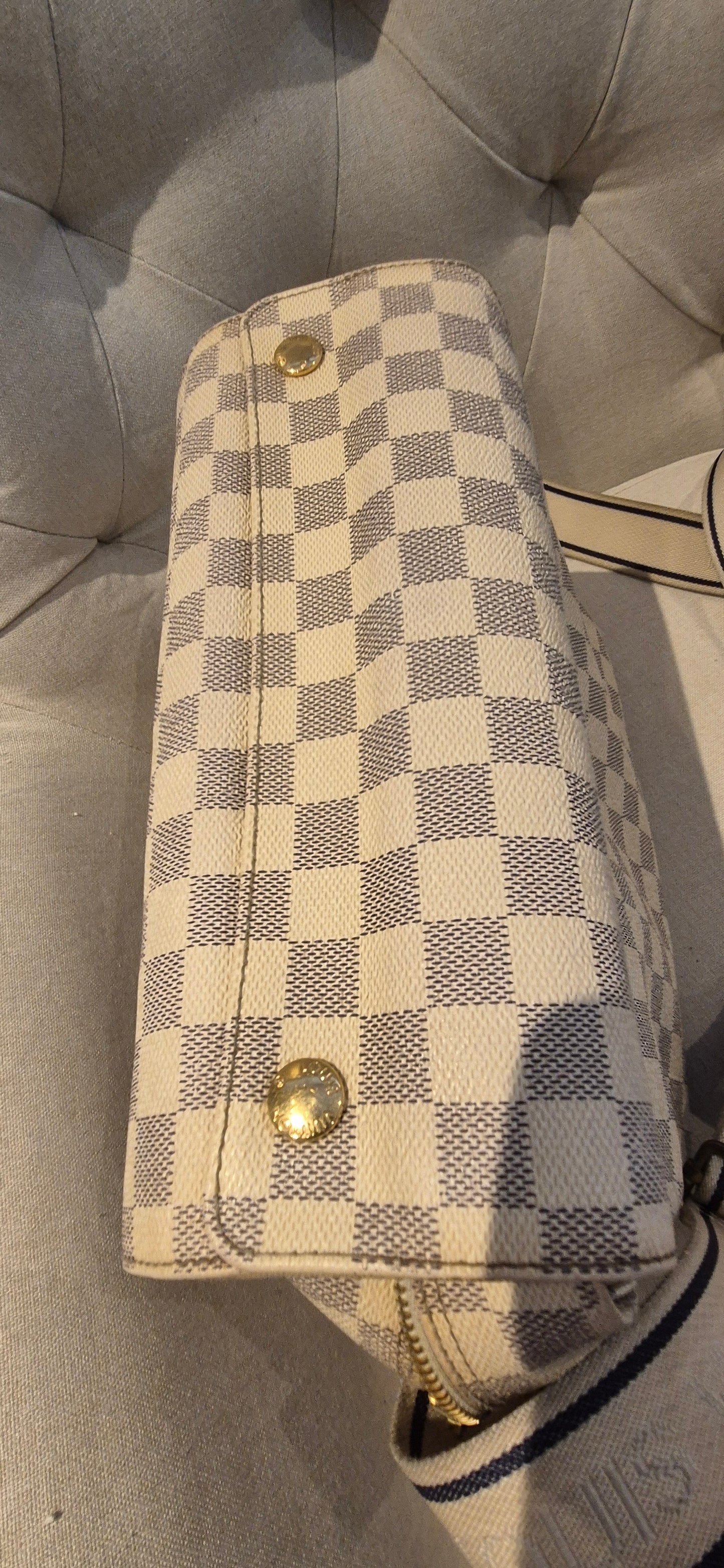 Louis Vuitton Naviglio Cross Body Shoulder Bag in Damier Azur