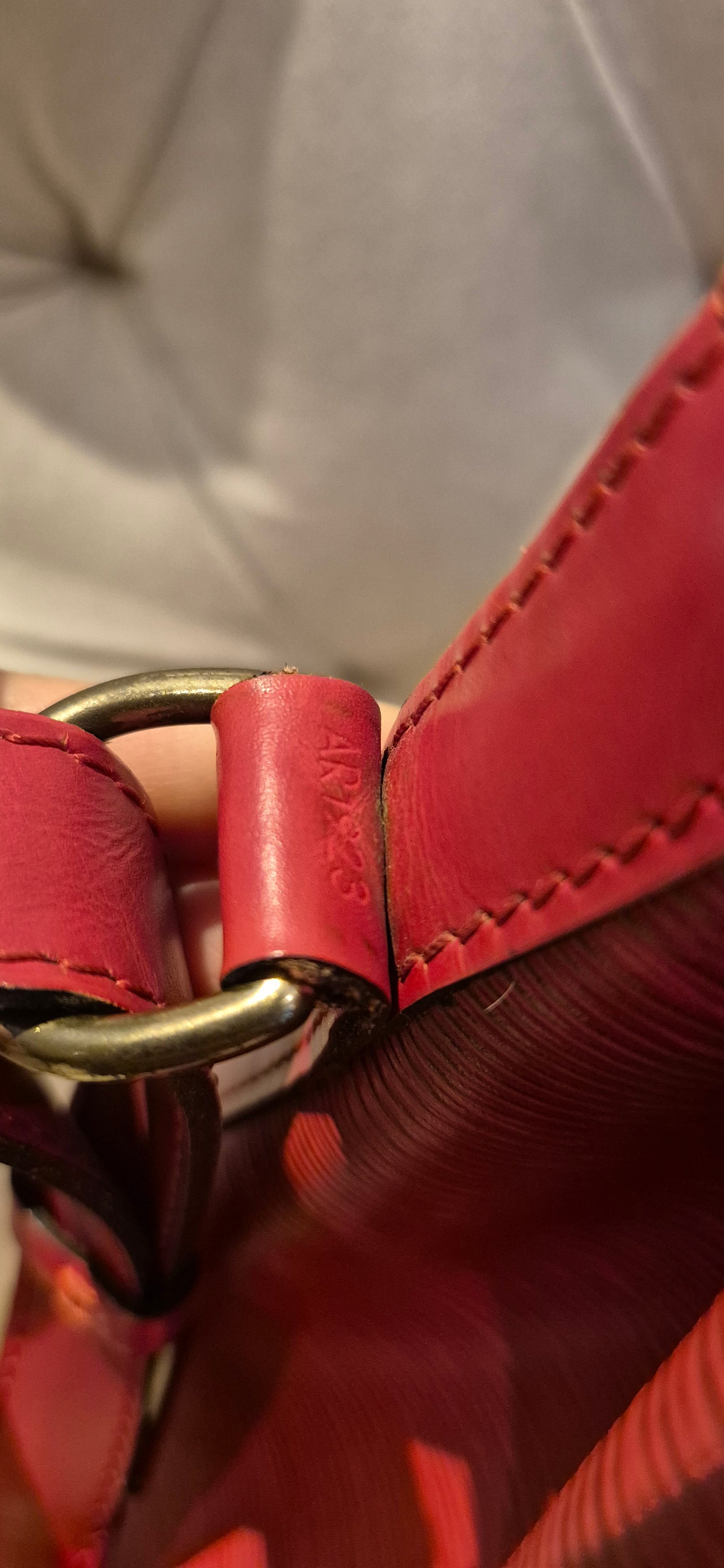 Louis Vuitton Noe Bucket & Drawstring Bag Red Leather epi