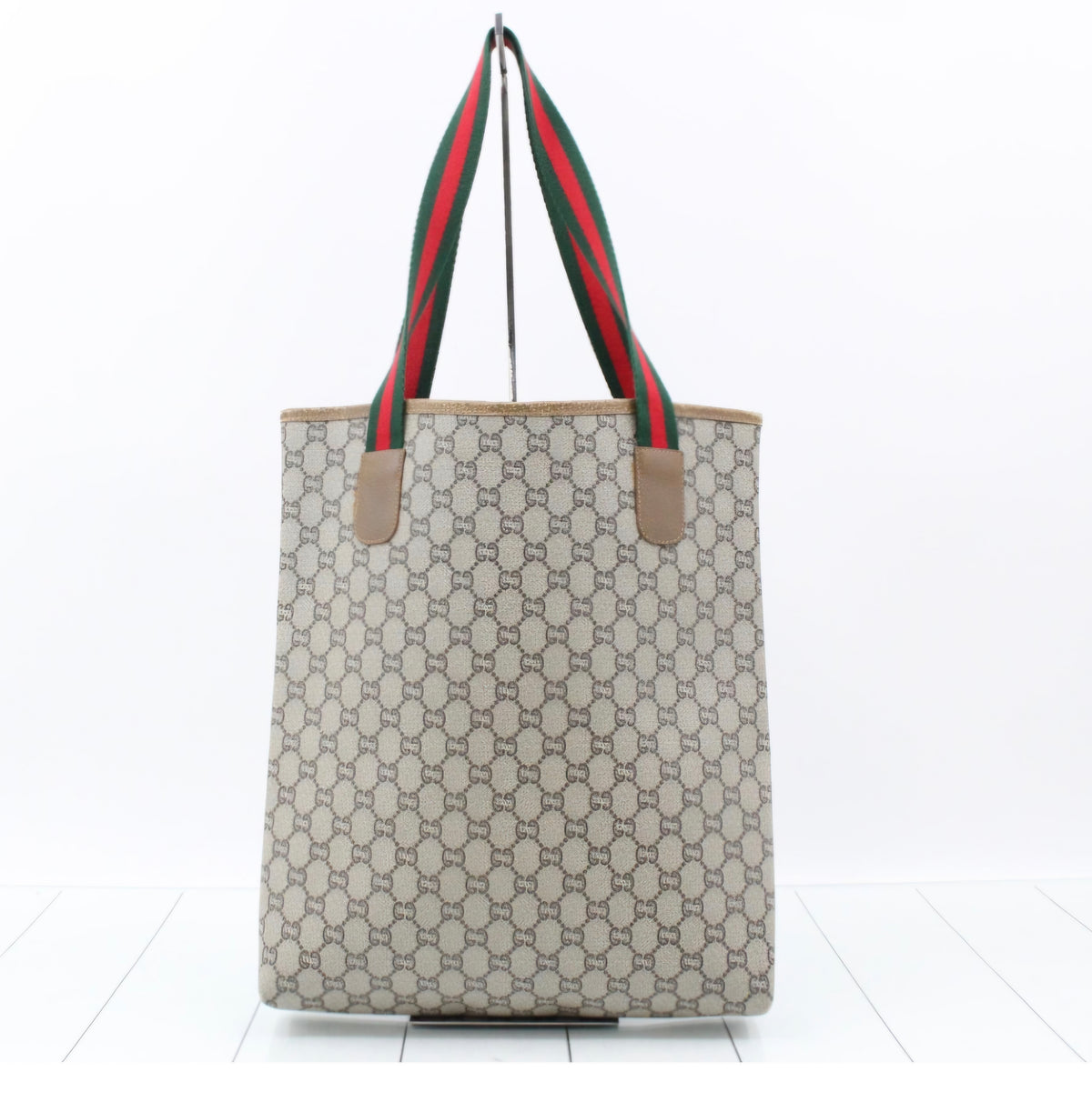 Gucci Plus Vintage GG Monogram Front Pocket Web Strap Shopper Tote Bag Pre-owned