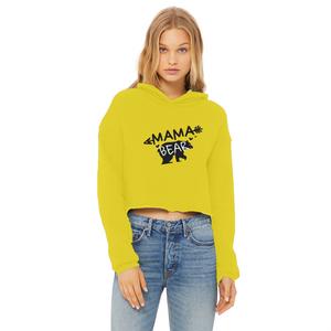 BEAR-3 Ladies Cropped Raw Edge Hoodie