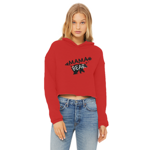 BEAR-3 Ladies Cropped Raw Edge Hoodie