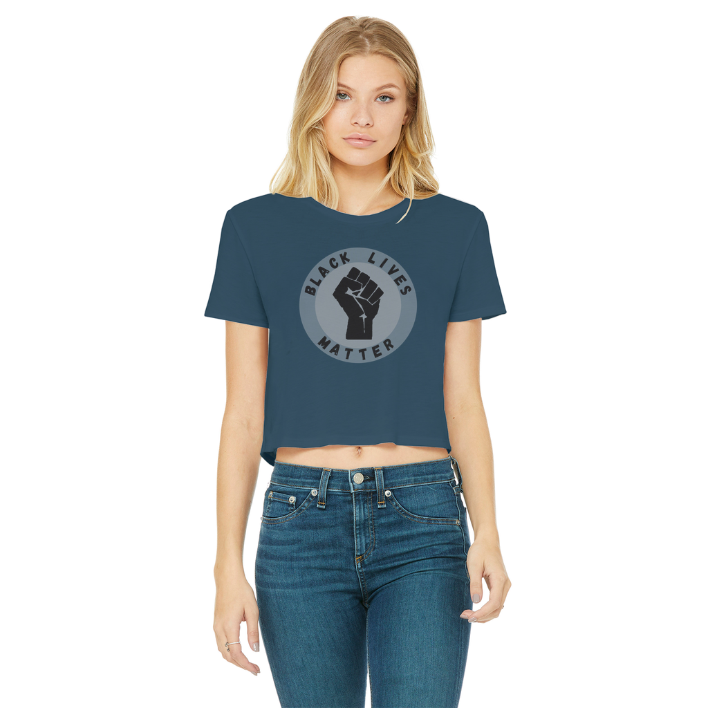 black lives matter Classic Women's Cropped Raw Edge T-Shirt