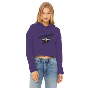 BEAR-3 Ladies Cropped Raw Edge Hoodie