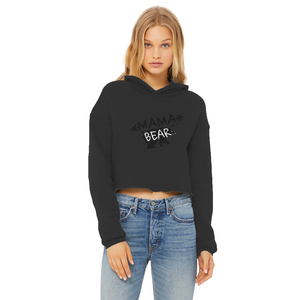 BEAR-3 Ladies Cropped Raw Edge Hoodie
