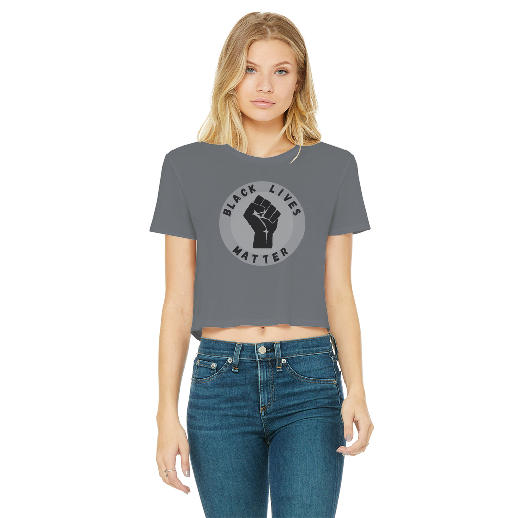 black lives matter Classic Women's Cropped Raw Edge T-Shirt