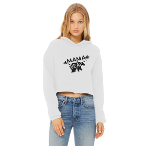BEAR-3 Ladies Cropped Raw Edge Hoodie