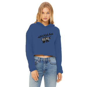 BEAR-3 Ladies Cropped Raw Edge Hoodie