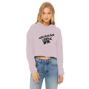 BEAR-3 Ladies Cropped Raw Edge Hoodie