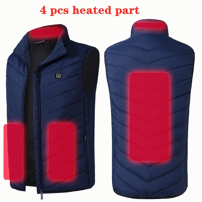 9/11 Places Heated Vest Men Women Usb Heated Jacket Heating Vest Thermal Clothing Hunting Vest Winter Heating Jacket BlackS-6XL