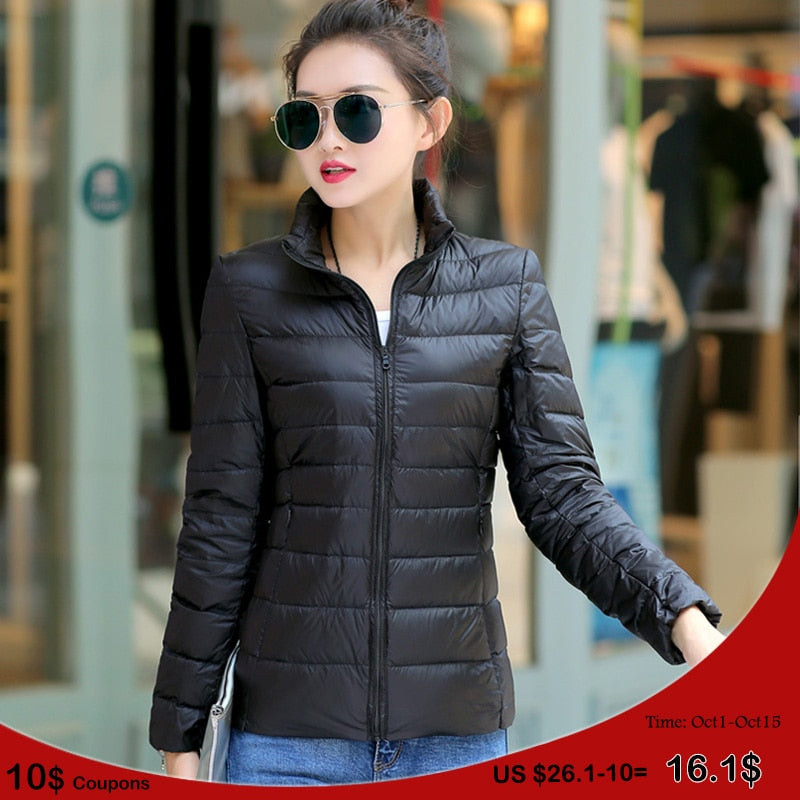 Women's Ultra Light Duck Down Jackets Autumn Winter Coat