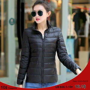 7XL Women 90% White Duck Down Coats 4XL 5XL Women's Ultra Light Duck Down Jackets Autumn Winter Warm Stand collar Hiking Coats