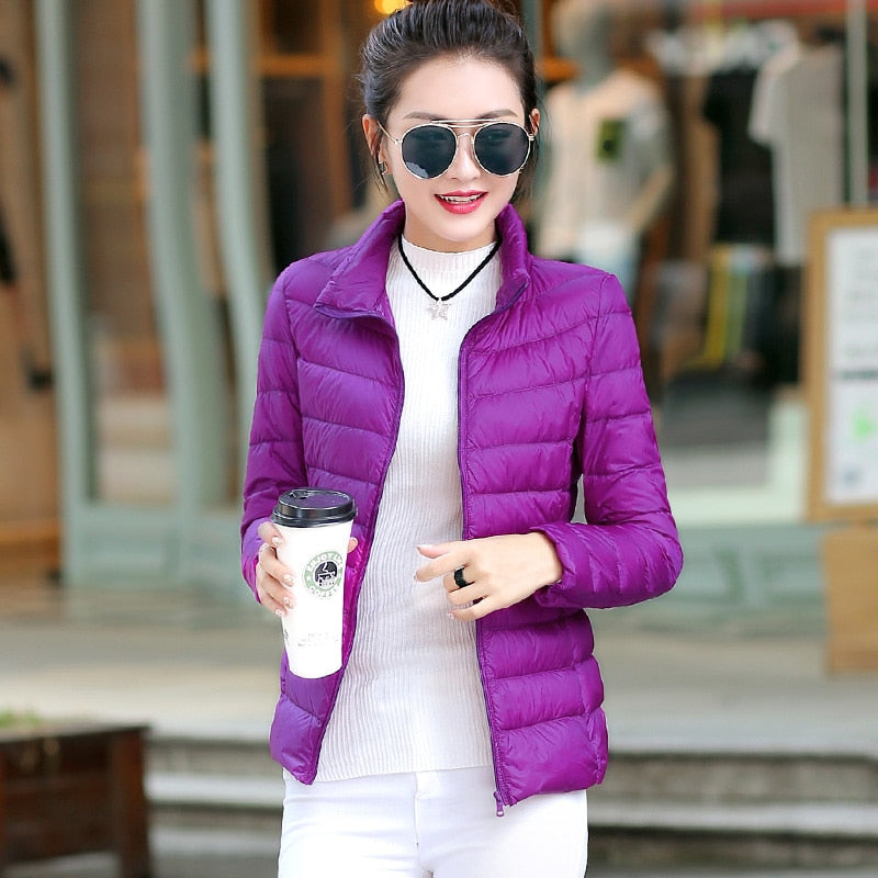 Women's Ultra Light Duck Down Jackets Autumn Winter Coat