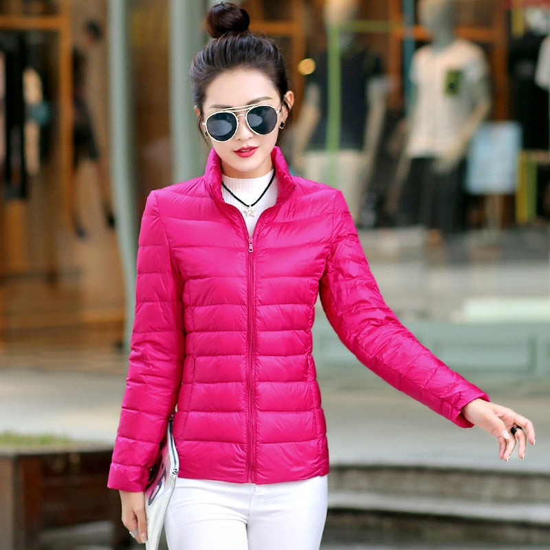 Women's Ultra Light Duck Down Jackets Autumn Winter Coat