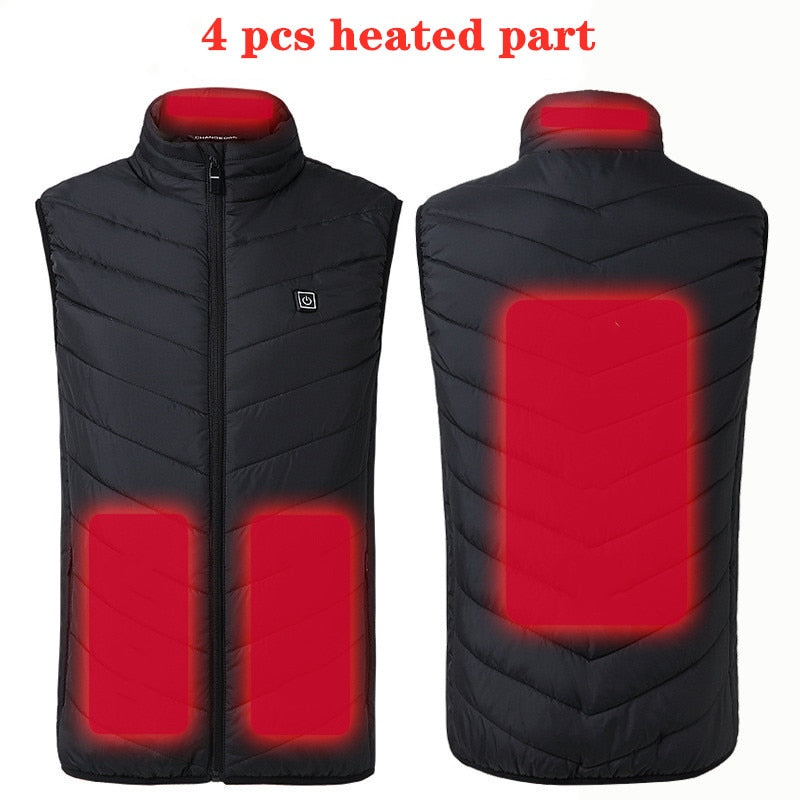 9/11 Places Heated Vest Men Women Usb Heated Jacket Heating Vest Thermal Clothing Hunting Vest Winter Heating Jacket BlackS-6XL