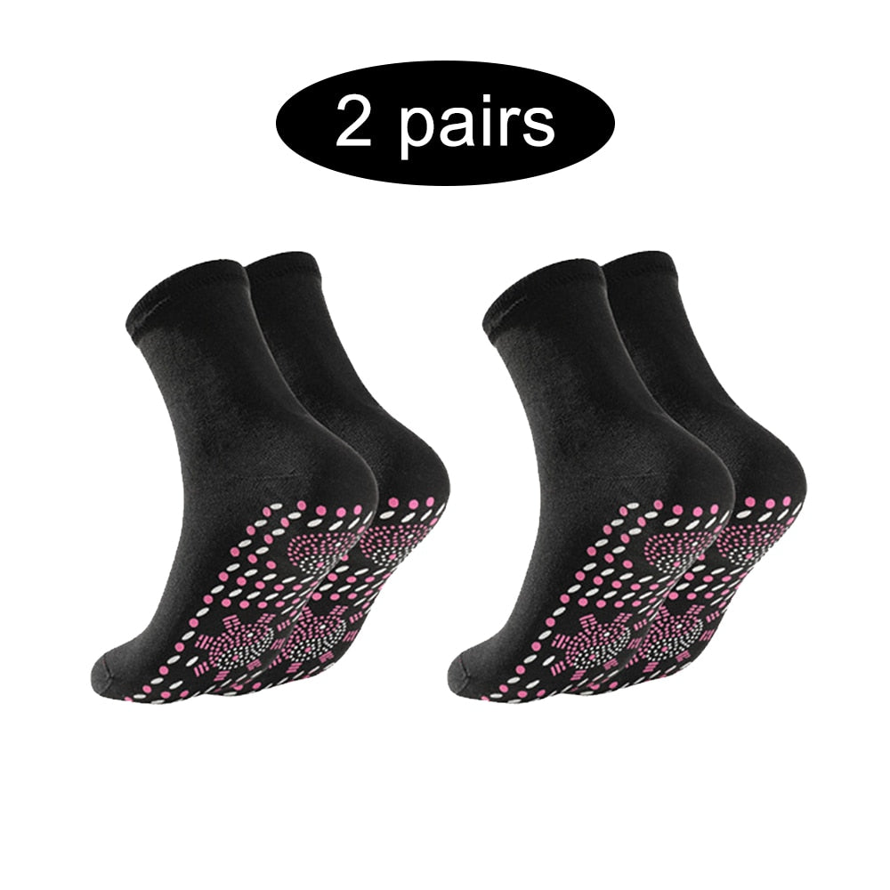 1/2/4Pair Self-heating Socks Men Women Health Warming Fever Sock Non-slip Dot Foot Massage Magnetic Therapy Relieve Tired Winter